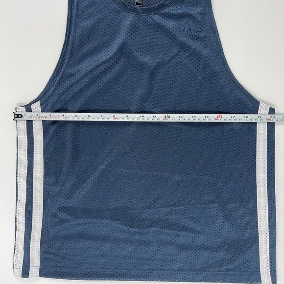 Adidas Men's Small Primegreen Basketball Mesh Tank Top Navy Blue Classic Stripes - Picture 4 of 7